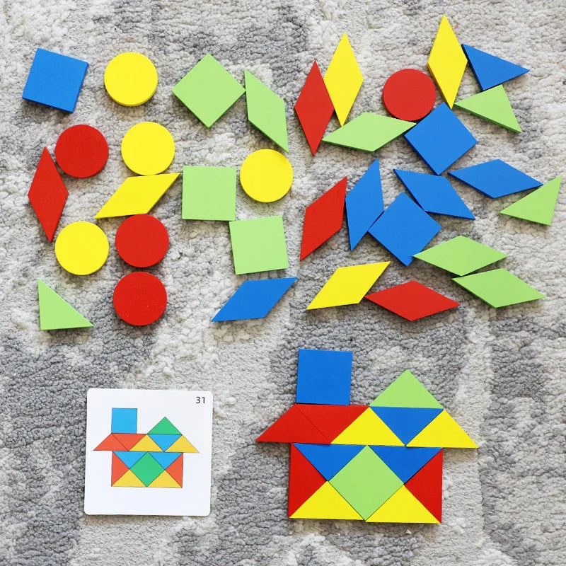 Jeu de symétrie en bois avec miroir