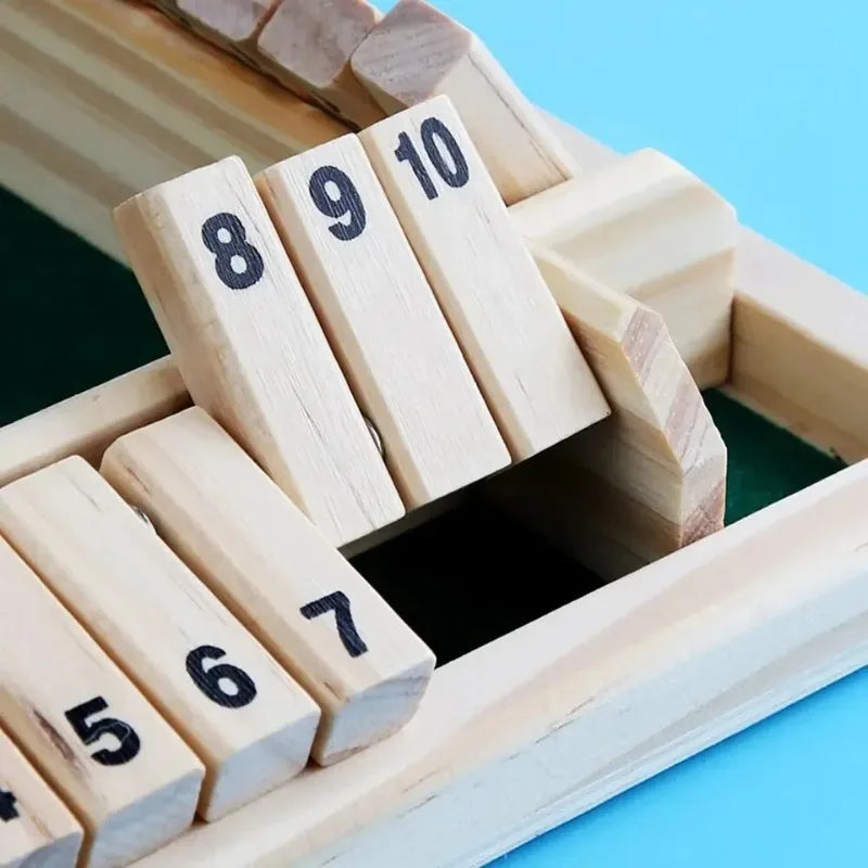 Shut the Box en bois — Jeu de dés à quatre joueurs