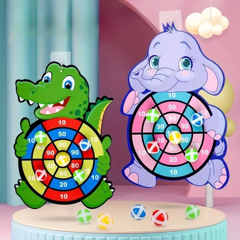 Cible crocodile avec trois balles adhérentes