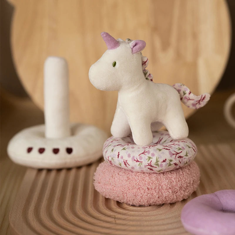 Anneaux à empiler en peluche — Licorne ou Dinosaure