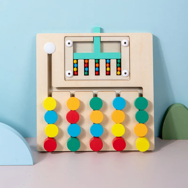 Puzzle coulissant en bois — Défis de couleurs