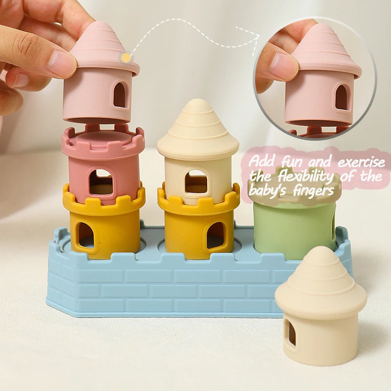 Château à empiler en silicone — Huit pièces