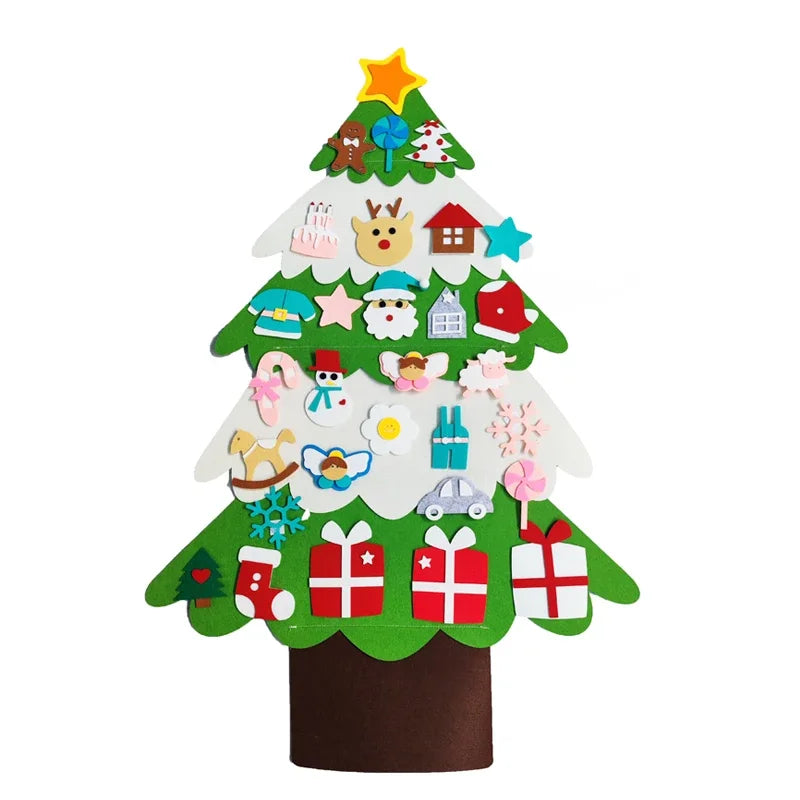 Sapin de Noël mural en feutrine à décorer