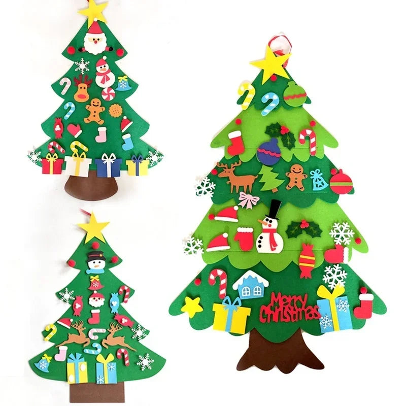 Sapin de Noël mural en feutrine à décorer
