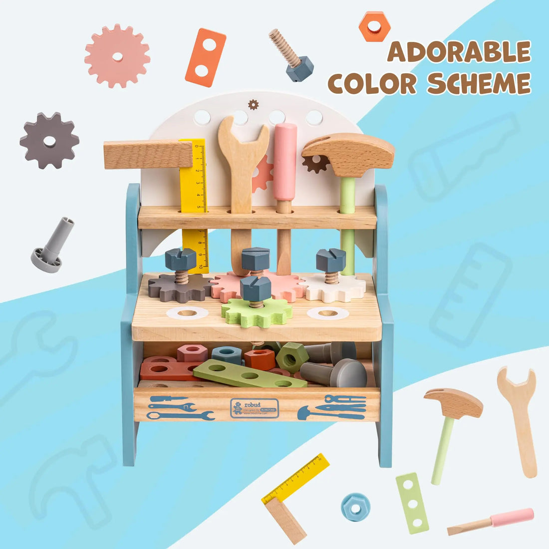Petit établi en bois avec outils de jeu — ROBUD