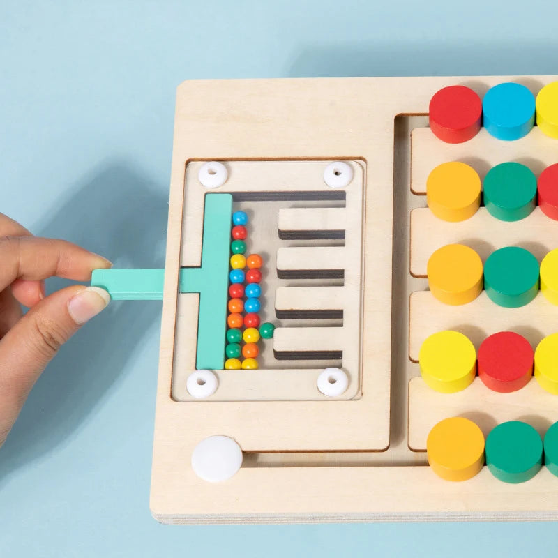 Puzzle coulissant en bois — Défis de couleurs
