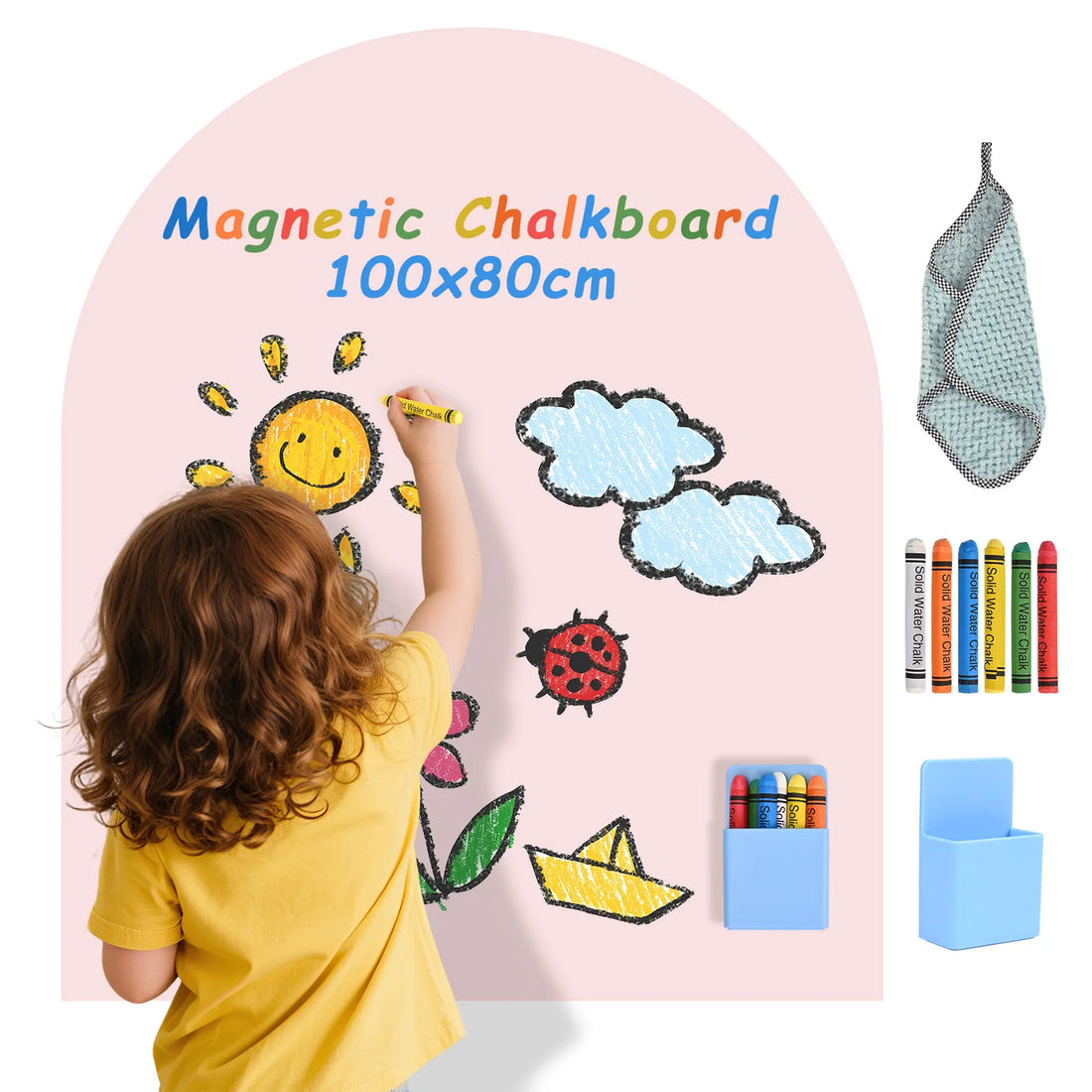 Tableau magnétique adhésif en arche — 100 × 80 cm