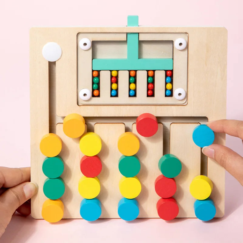 Puzzle coulissant en bois — Défis de couleurs