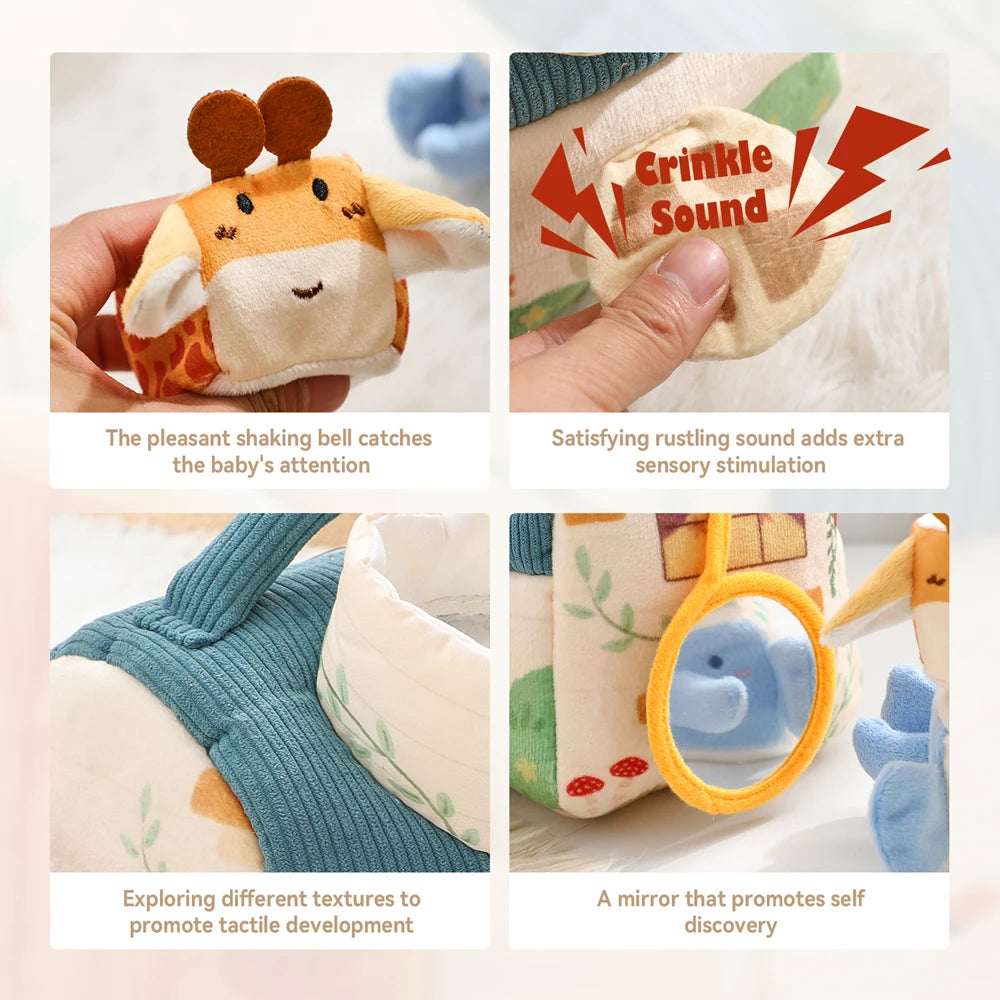 Maison en peluche avec cinq animaux — Jeu de cache-cache