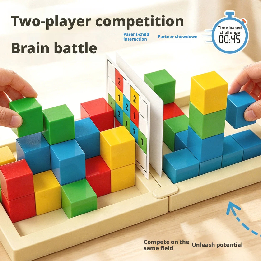 Cubes de logique 3D et cartes défis