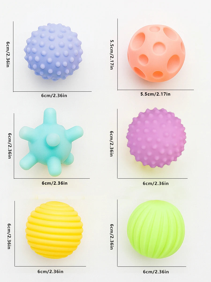 Balles sensorielles à textures — Lot de six