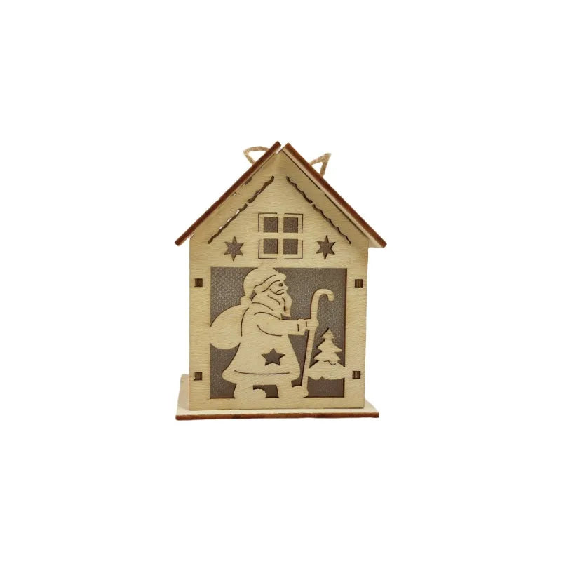 Petites maisons de Noël en bois — Décorations de table