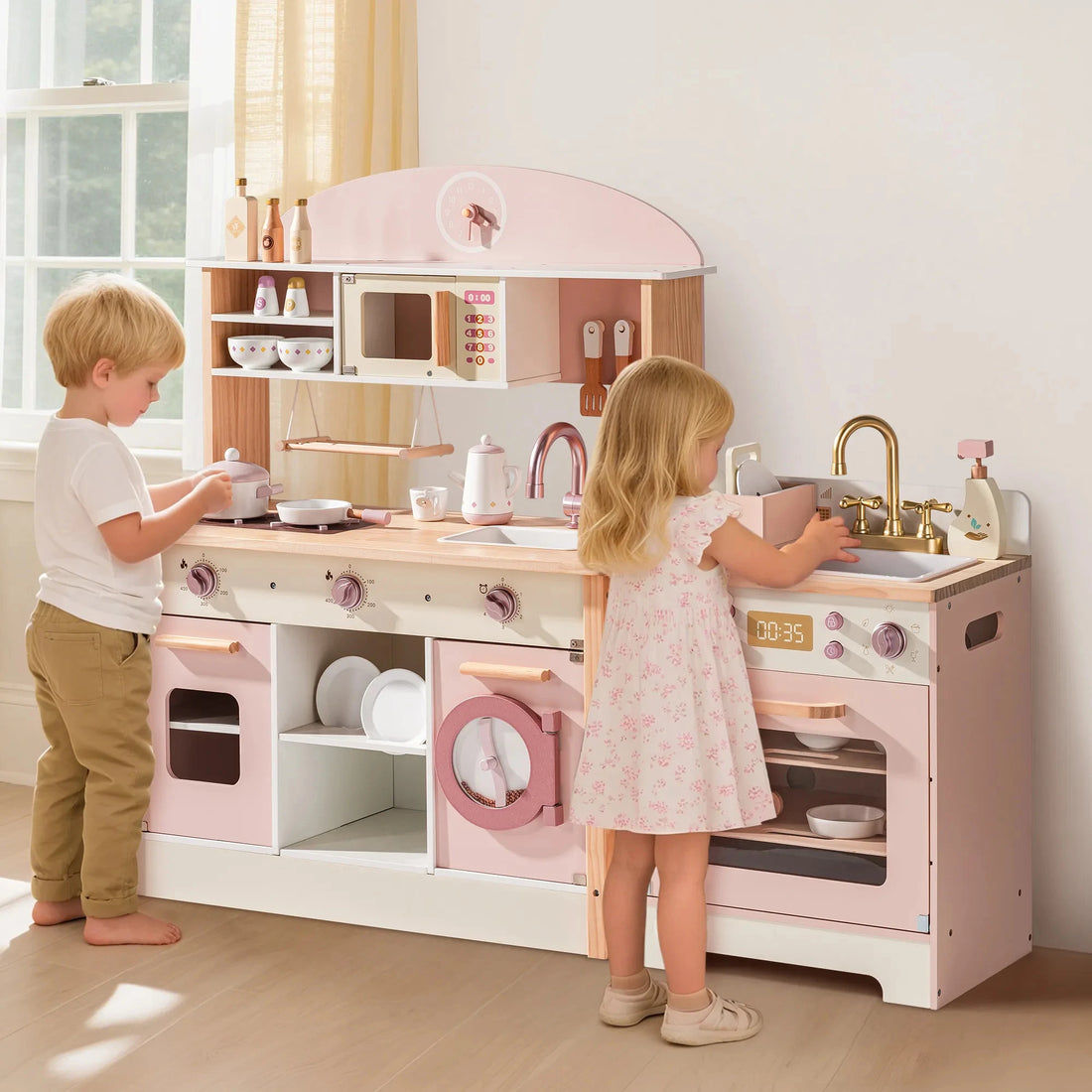 Cuisine et électroménager de jeu en bois rose — ROBUD