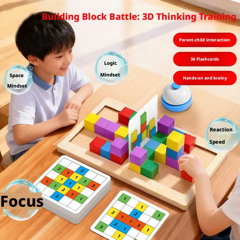 Cubes de logique 3D et cartes défis