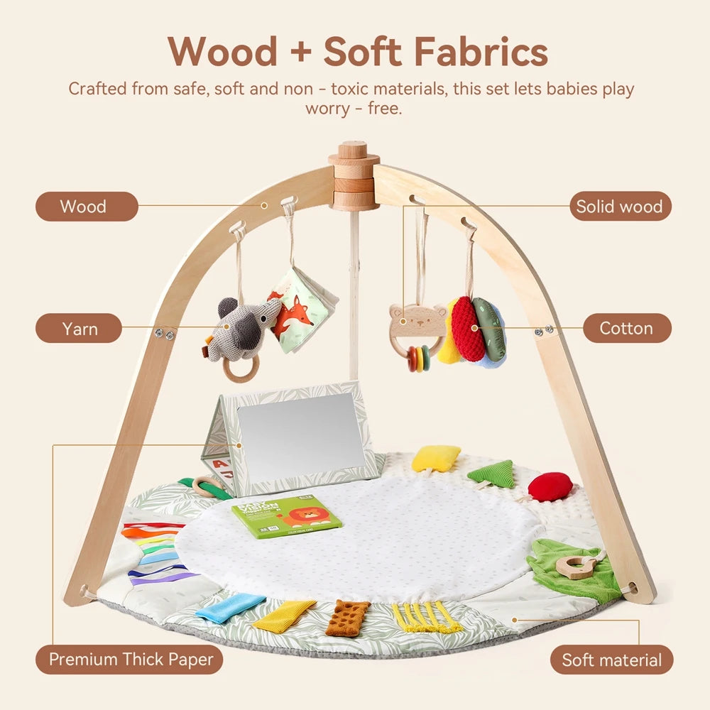 Portique d’éveil bébé en bois — Structures et accessoires au choix