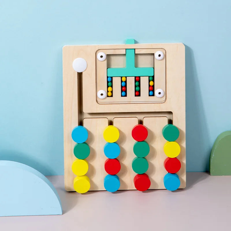 Puzzle coulissant en bois — Défis de couleurs