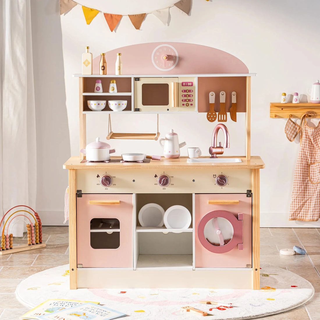 Cuisine et électroménager de jeu en bois rose — ROBUD