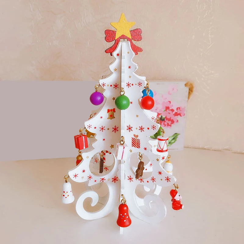 Petit sapin de Noël décoratif en bois — 19 cm