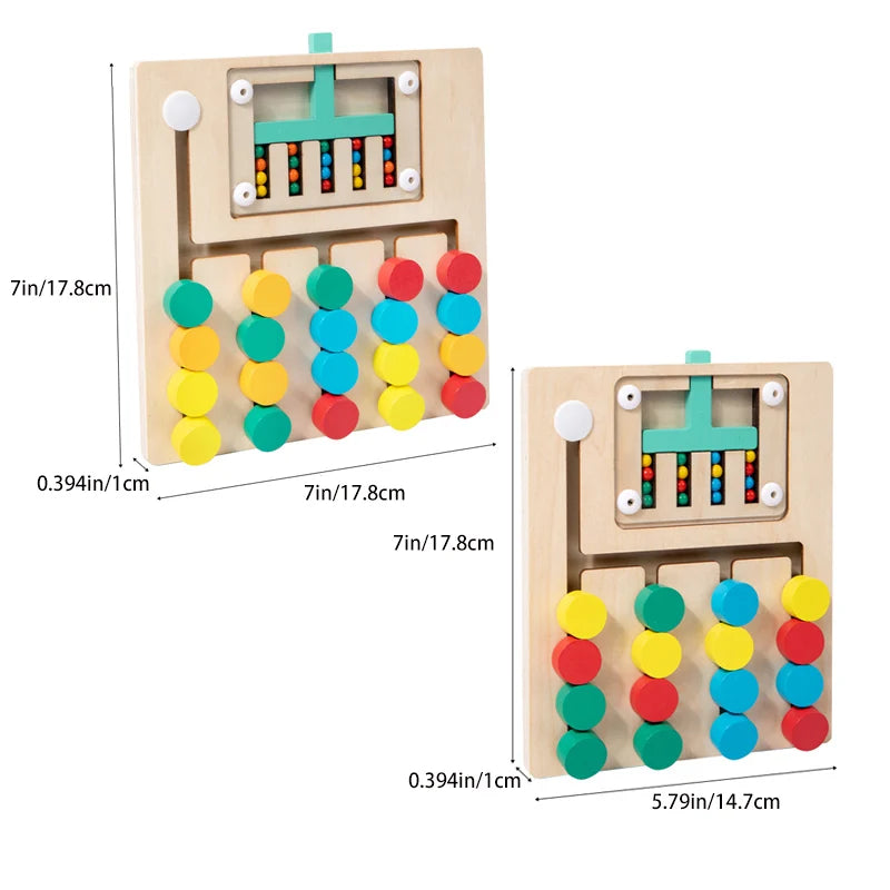 Puzzle coulissant en bois — Défis de couleurs