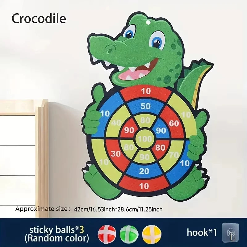 Cible crocodile avec trois balles adhérentes