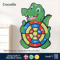 Cible crocodile avec trois balles adhérentes