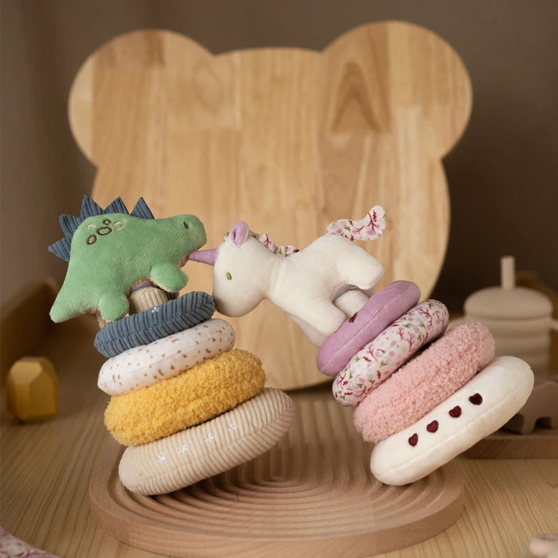 Anneaux à empiler en peluche — Licorne ou Dinosaure