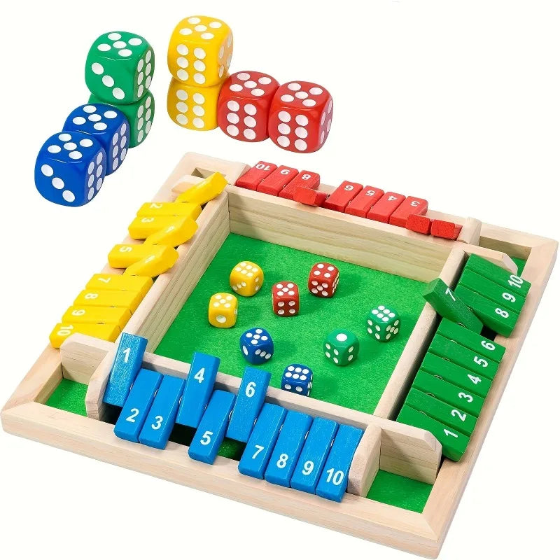 Shut the Box en bois — Jeu de dés à quatre joueurs