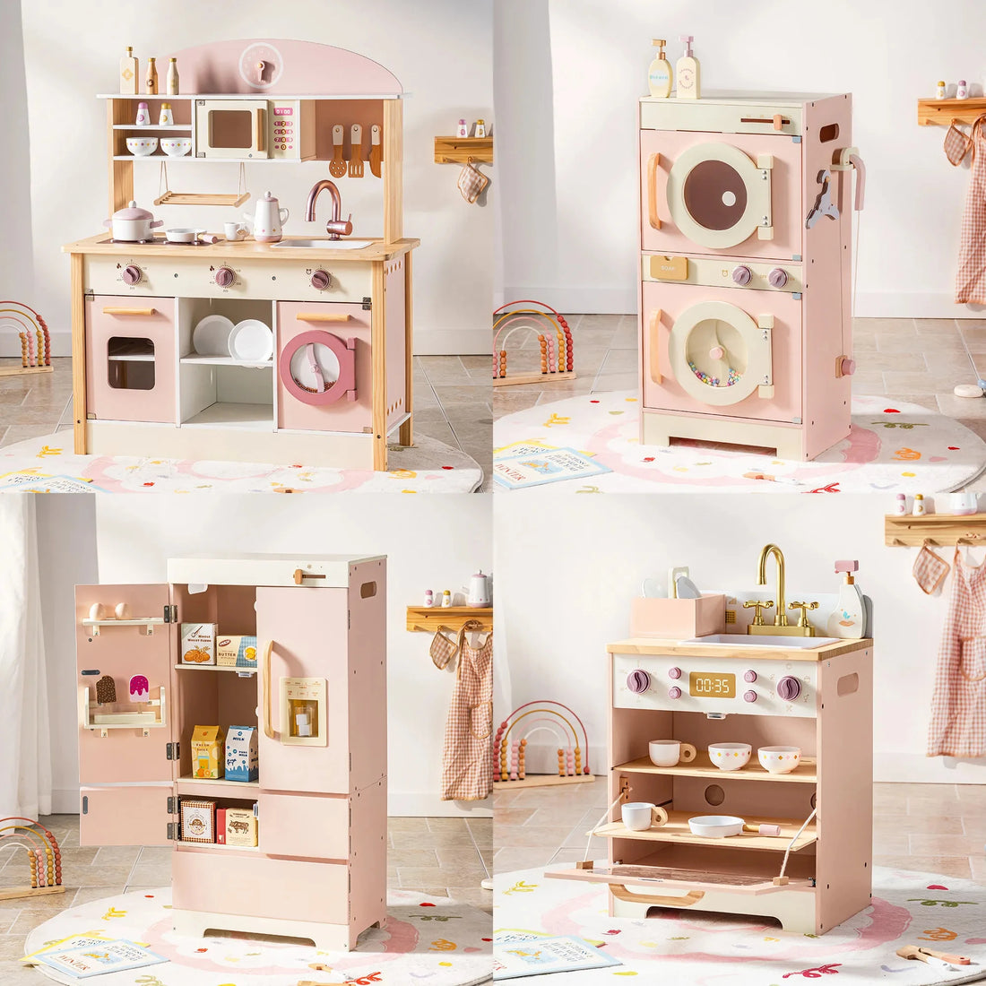 Cuisine et électroménager de jeu en bois rose — ROBUD