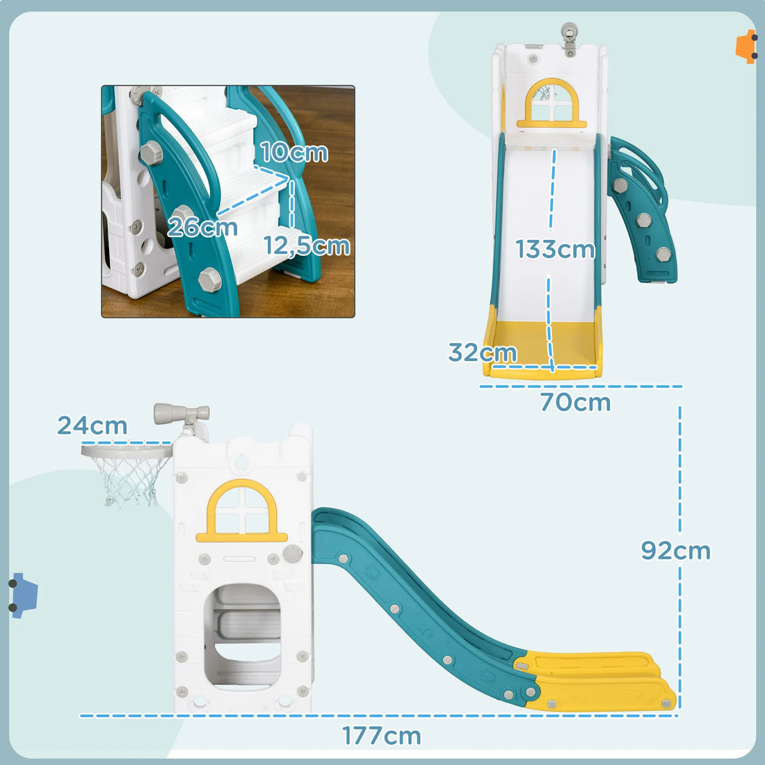 Toboggan d’activités 5 en 1 AIYAPLAY