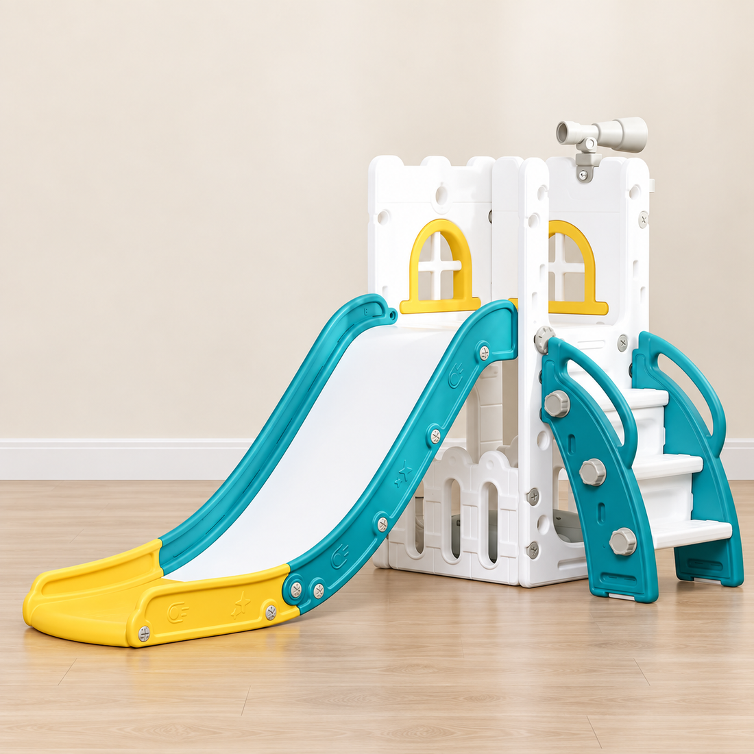 Toboggan d’activités 5 en 1 AIYAPLAY — vue du produit, modèle présenté