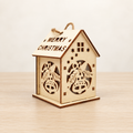 Petites maisons de Noël en bois — Décorations de table — Maison A