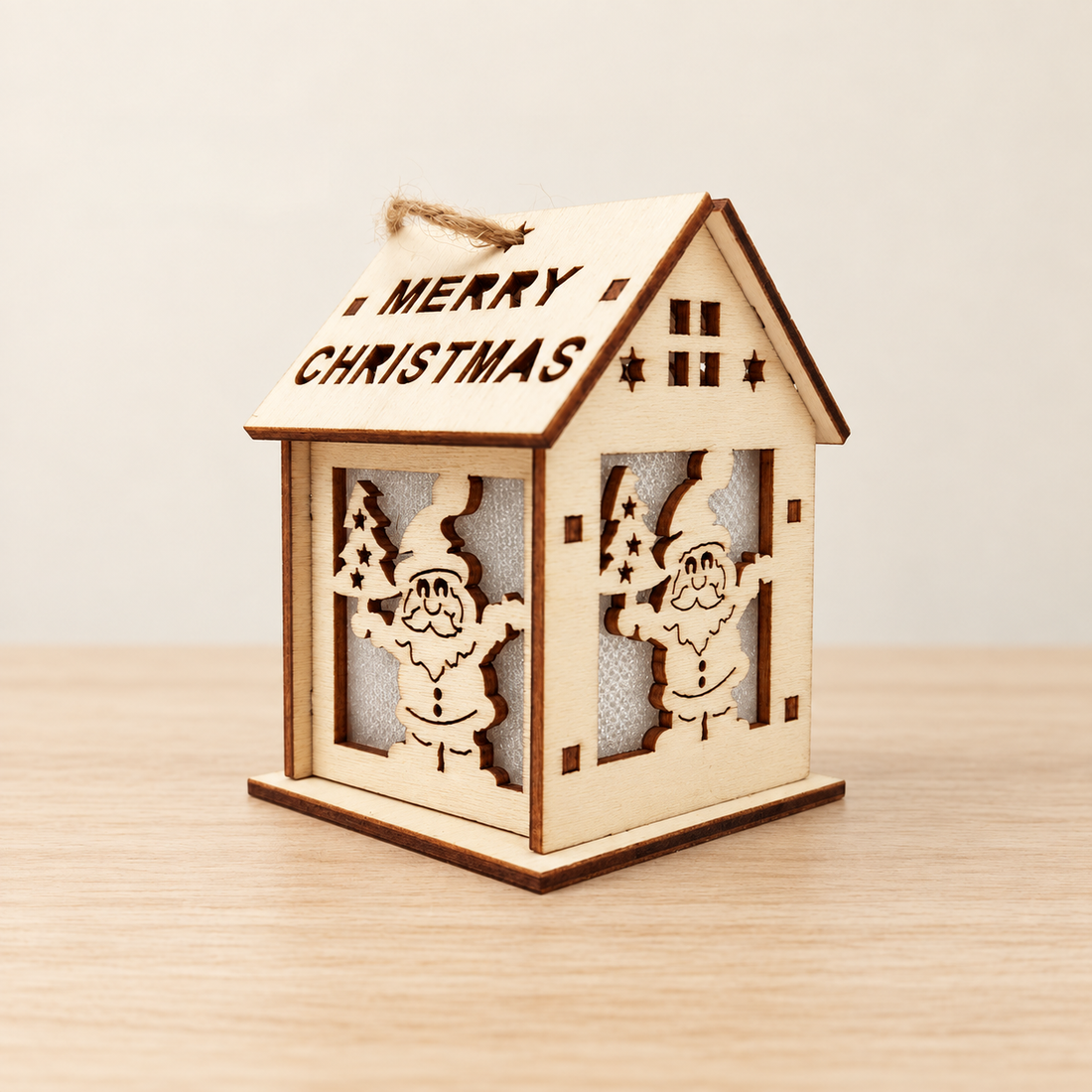 Petites maisons de Noël en bois — Décorations de table — Maison C