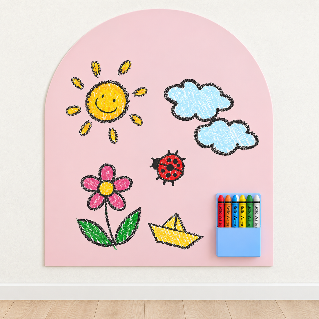 Tableau magnétique adhésif en arche — 100 × 80 cm