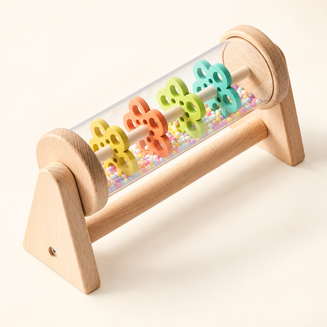 Jouets musicaux en bois — Table d’éveil et bâtons de pluie — Bâton de pluie à poser