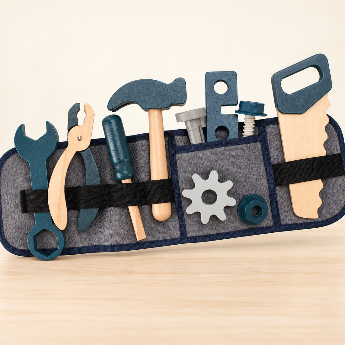 Ceinture d’outils en bois — Bricoleur ou Pompier — Bricoleur