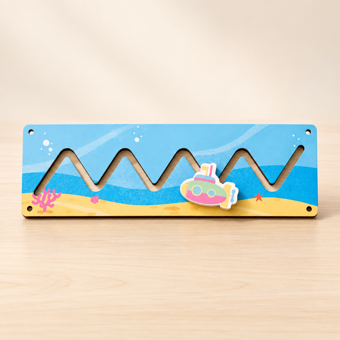Modules pour tableau d’activités en bois — À composer — Parcours zigzag bateau
