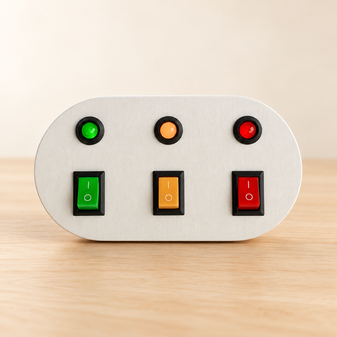 Modules pour tableau d’activités en bois — À composer — Interrupteurs et voyants