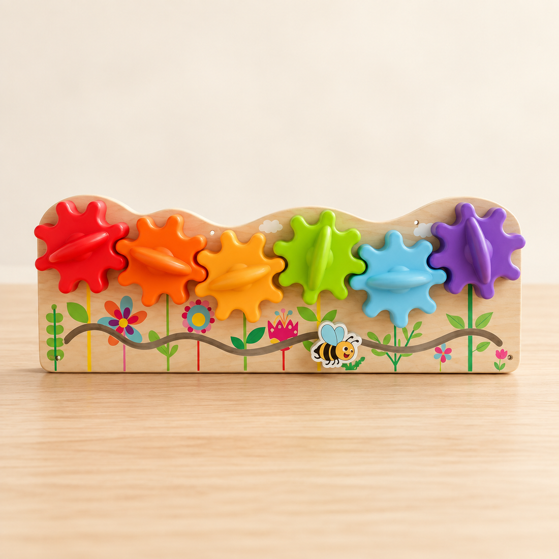 Modules pour tableau d’activités en bois — À composer — Engrenages sur réglettes