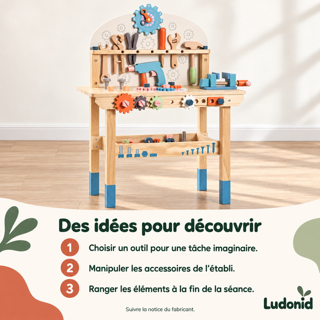 Grand établi de bricolage en bois — ROBUD — idées de jeu et utilisation en français