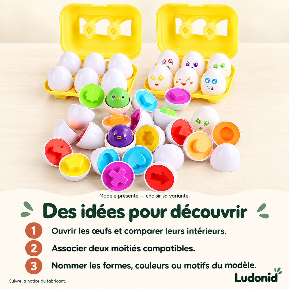 Œufs à associer — Formes, nombres et petits motifs — idées de jeu et utilisation en français