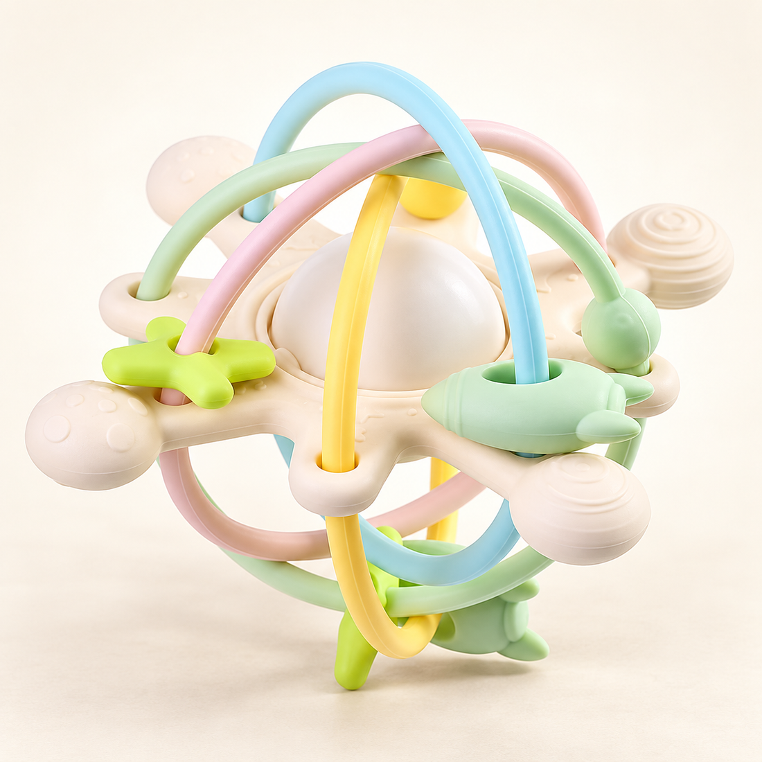 Balle hochet à arceaux — Coloris pastel — Coloris B