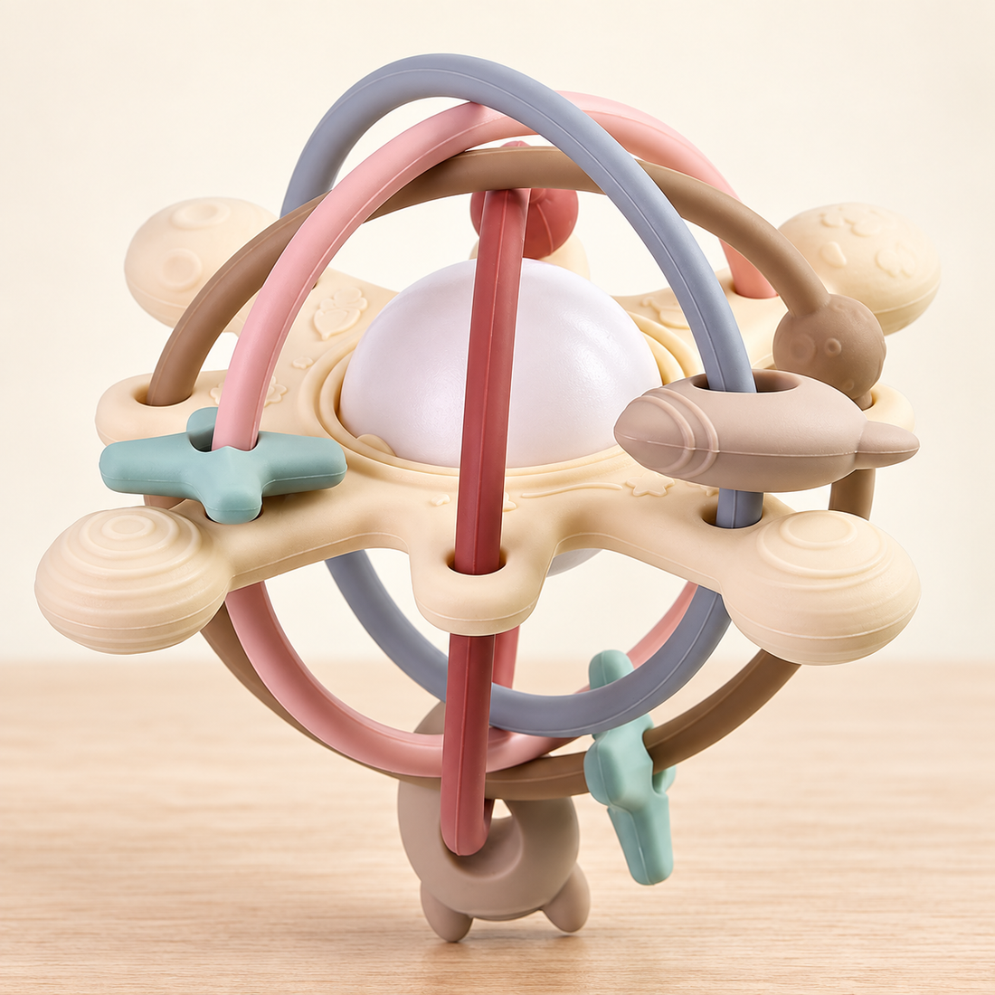 Balle hochet à arceaux — Coloris pastel — Coloris A