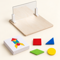 Jeu de symétrie en bois avec miroir — Formes géométriques