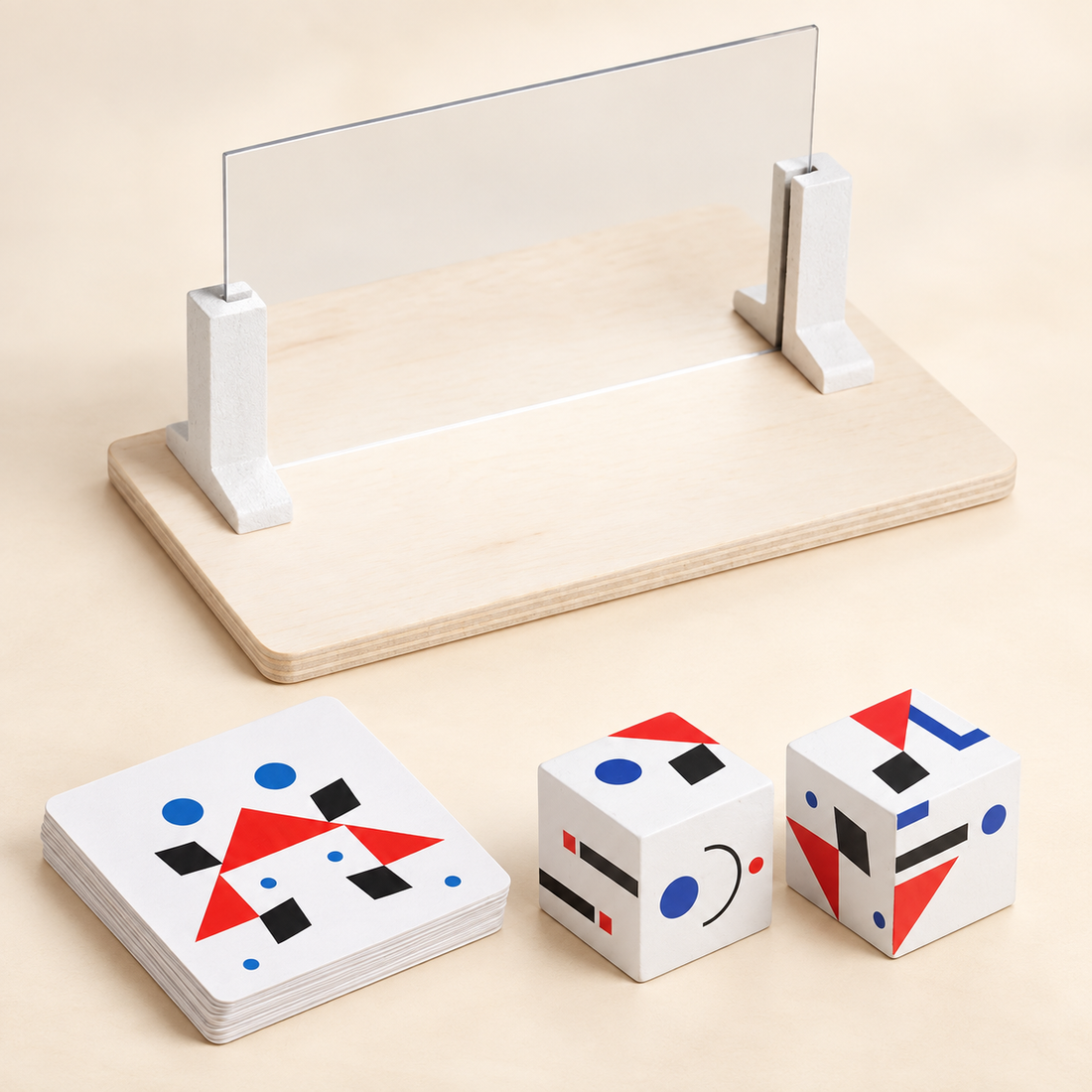 Jeu de symétrie en bois avec miroir — Cubes
