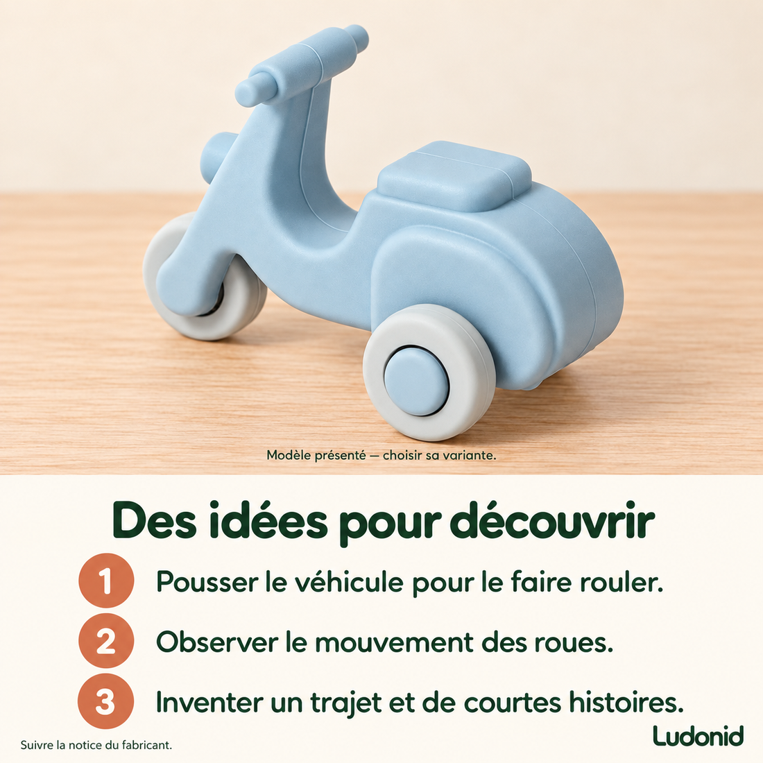 Petits véhicules à faire rouler — Modèles au choix — idées de jeu et utilisation en français
