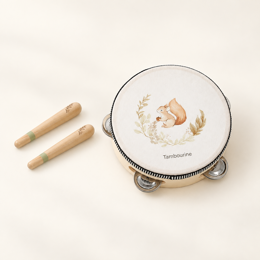 Petits instruments de musique en bois — À l’unité ou en duo — Tambourin