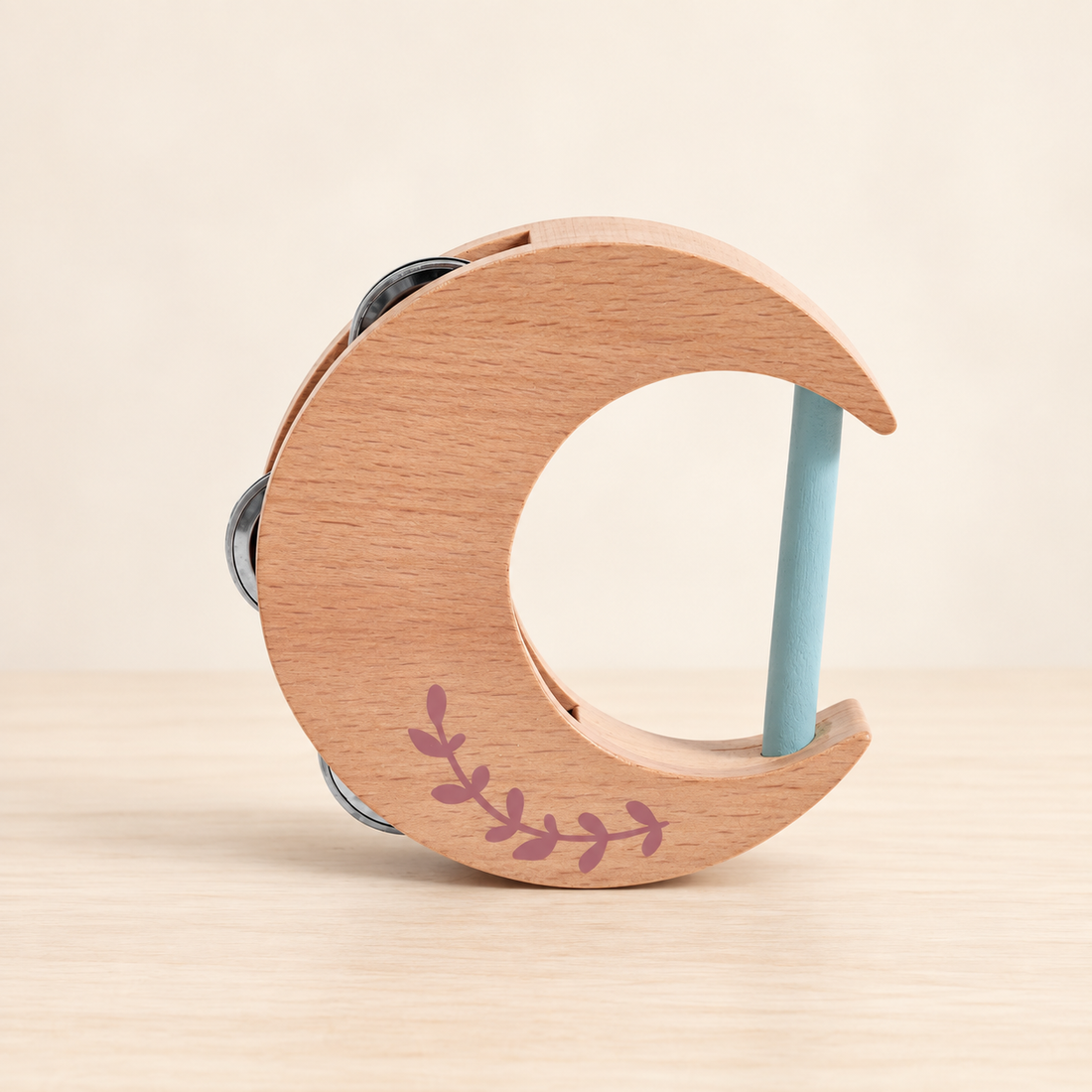 Petits instruments de musique en bois — À l’unité ou en duo — Tambourin lune