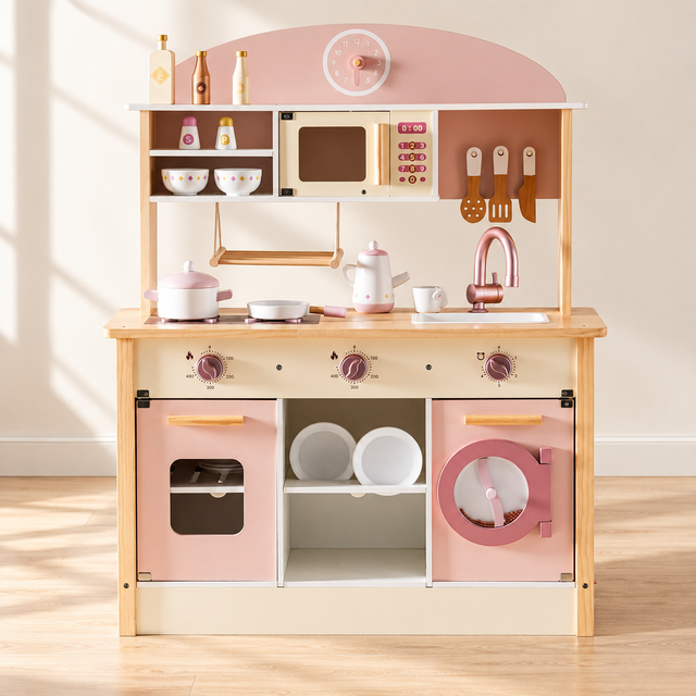 Cuisine et électroménager de jeu en bois rose — ROBUD