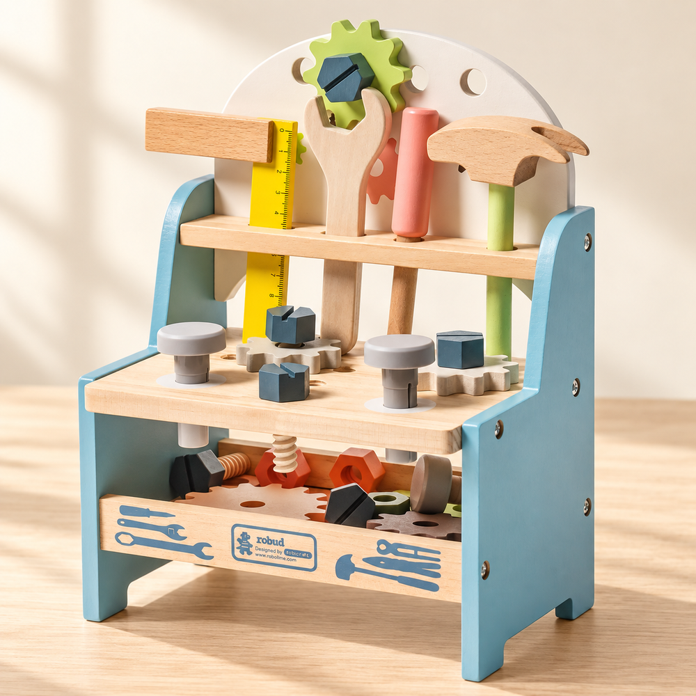 Petit établi en bois avec outils de jeu — ROBUD