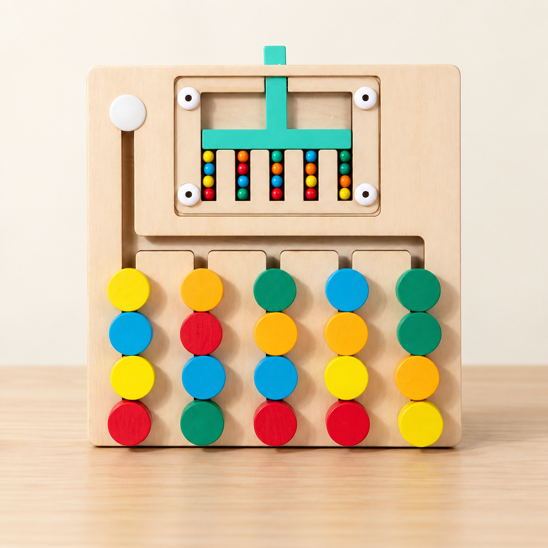 Puzzle coulissant en bois — Défis de couleurs
